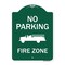 Signmission No Parking Fire Zone W/ Fire Truck Graphic Heavy-Gauge Aluminum Sign, 24" x 18", GW-1824-9951 A-DES-GW-1824-9951 - alternate 1